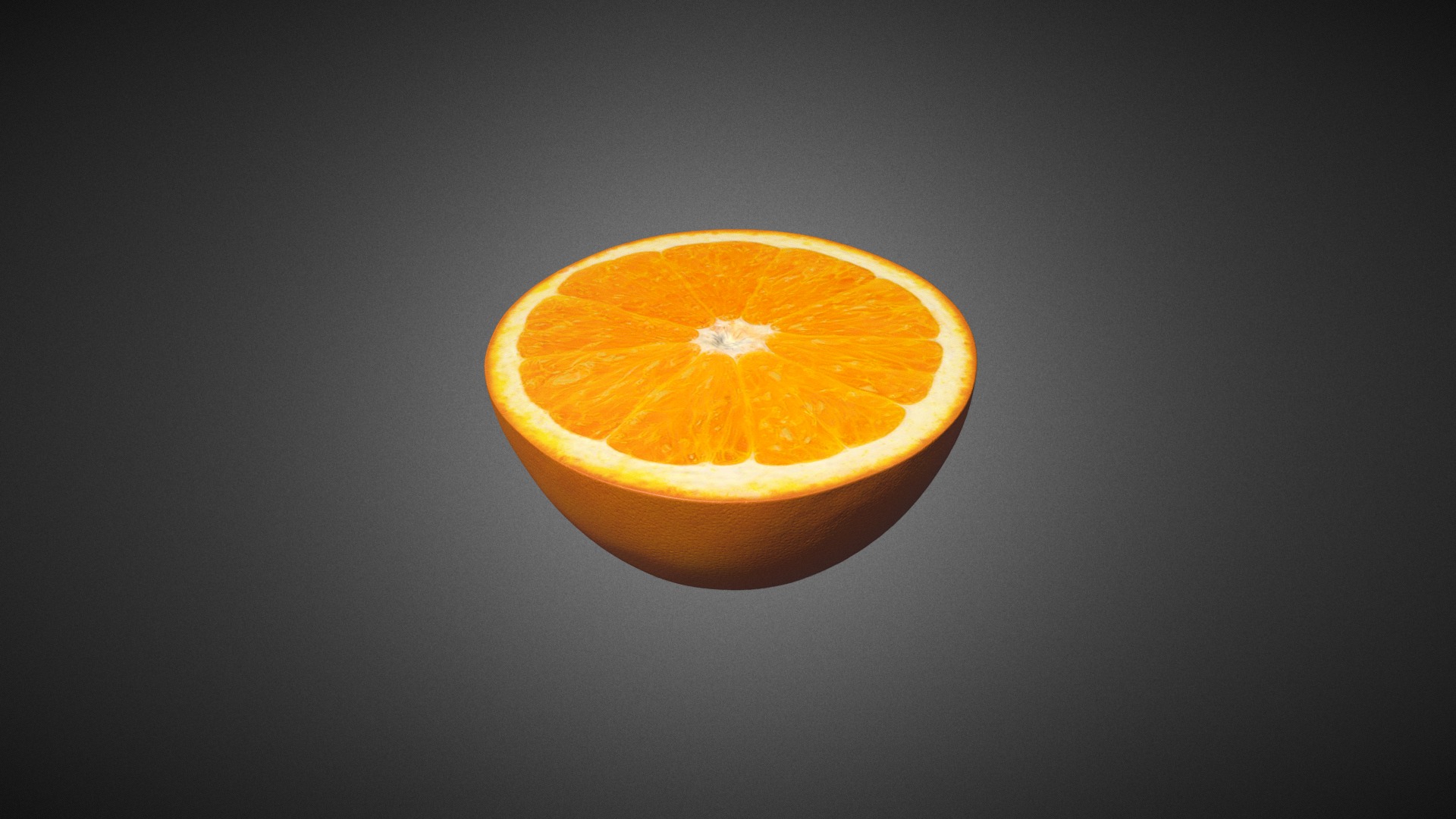 3D model Orange (Half) - This is a 3D model of the Orange (Half). The 3D model is about a half of an orange.