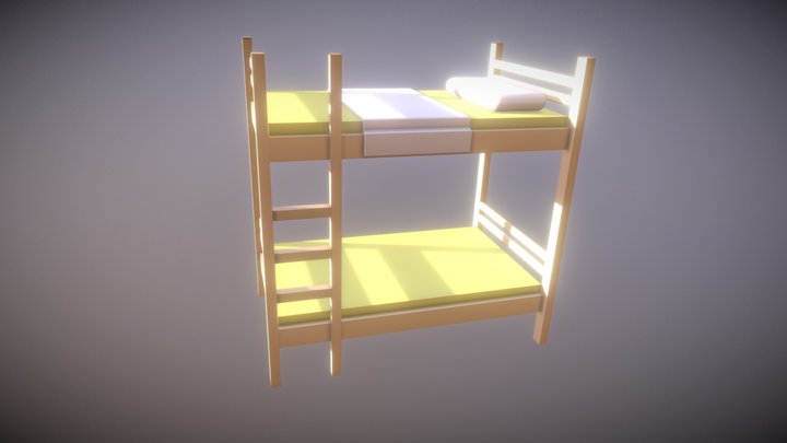 Isometric Furniture - Bed - Bunk Bed 01 3D Model