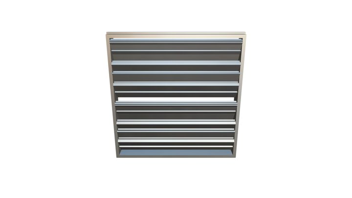Ytterveggrister Firkant 3D Model