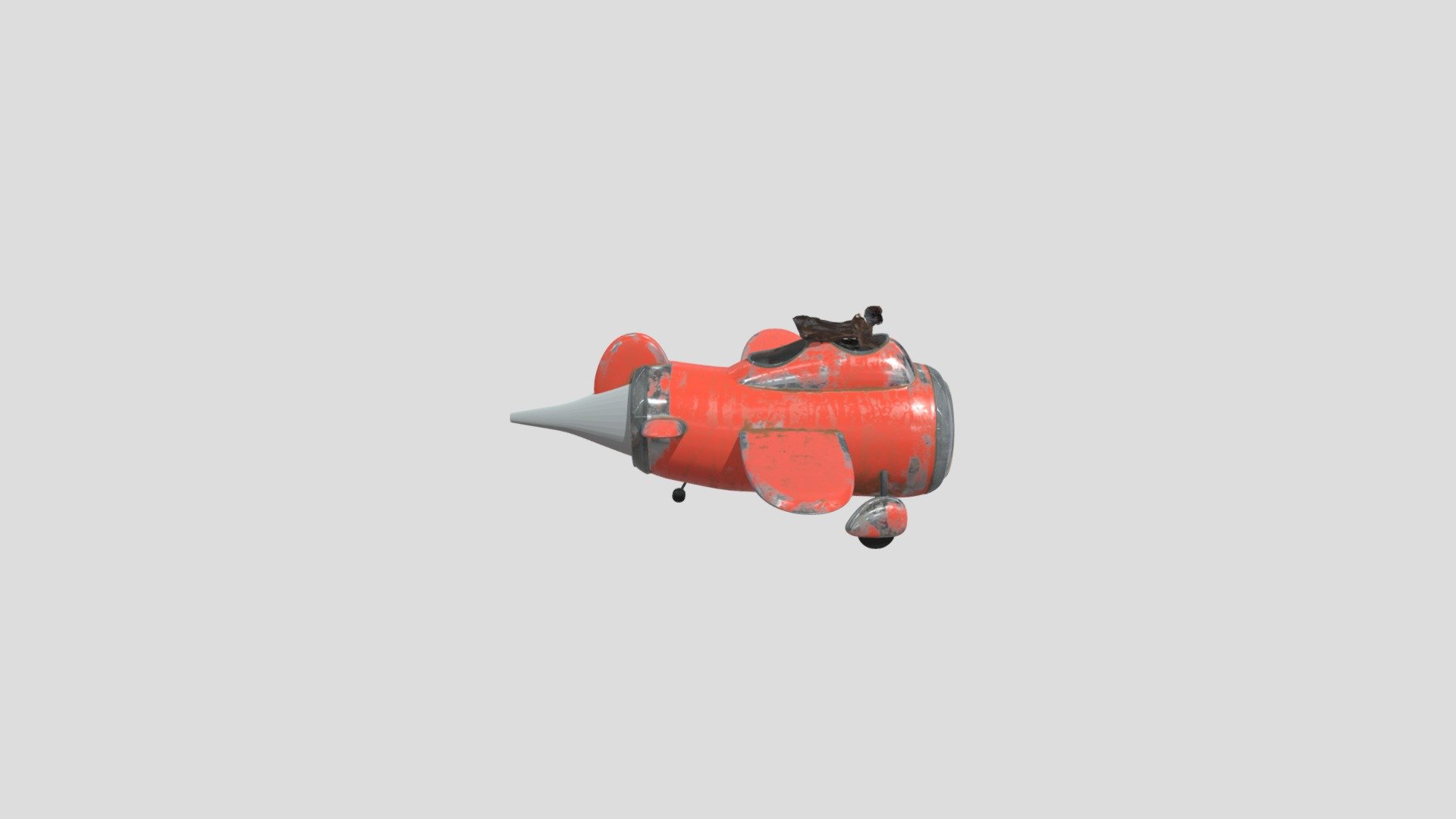 Cartoonish Plane (Red)
