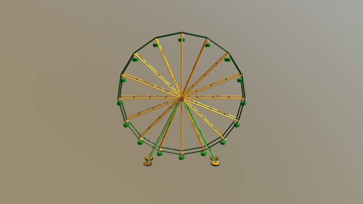 Model with Primitives ( Ferris wheel) 3D Model