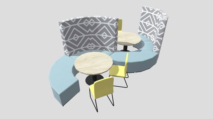 Modular Rounded Couch Arrangement 3D Model