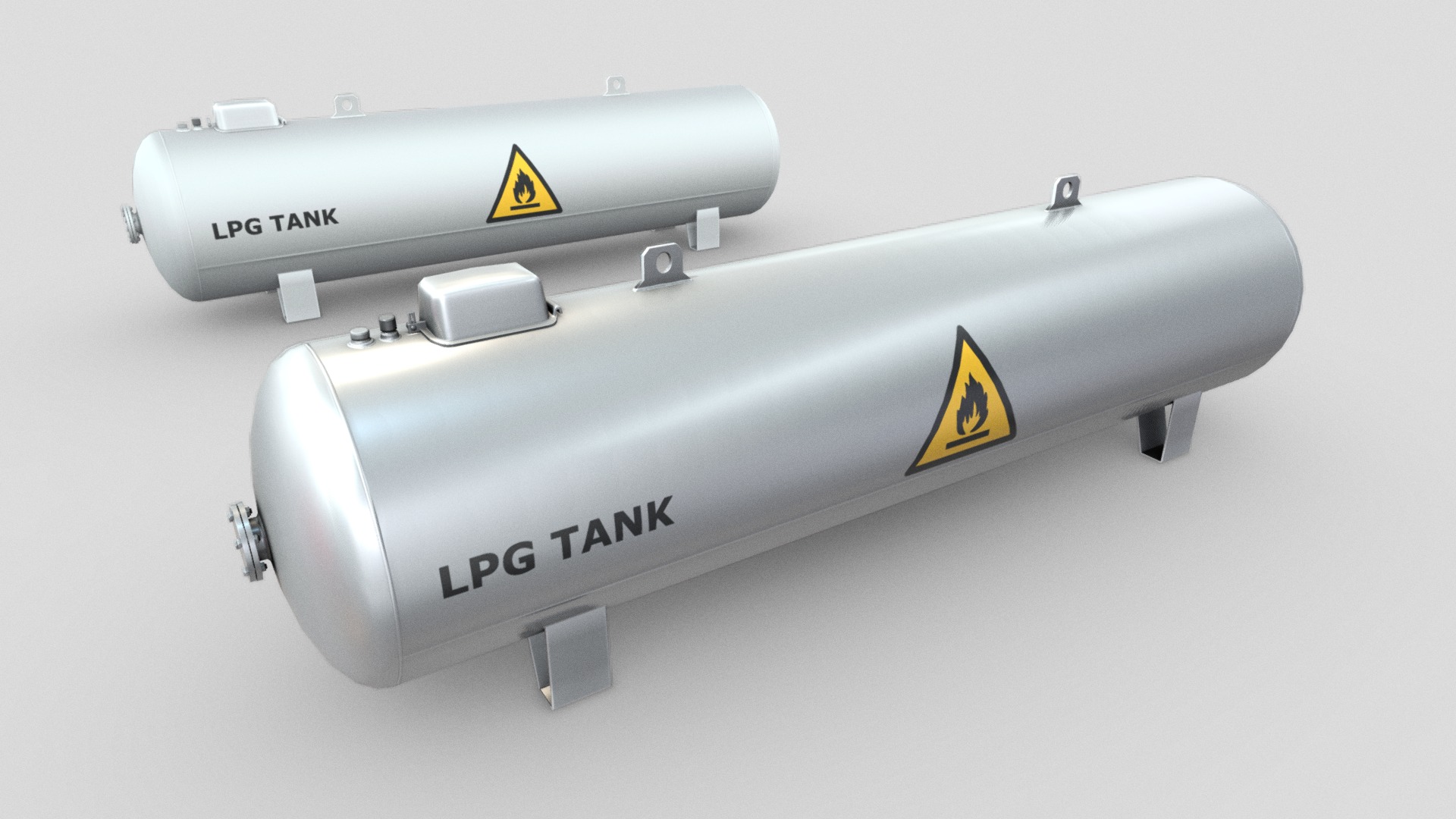 3D model LPG Tank (Low-Poly) - This is a 3D model of the LPG Tank (Low-Poly). The 3D model is about a white and grey submarine.