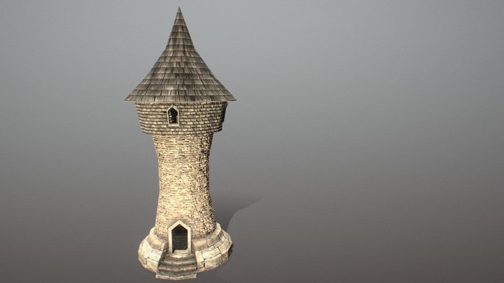 Medieval Fantasy Tower Low Poly 3DModel 3D Model