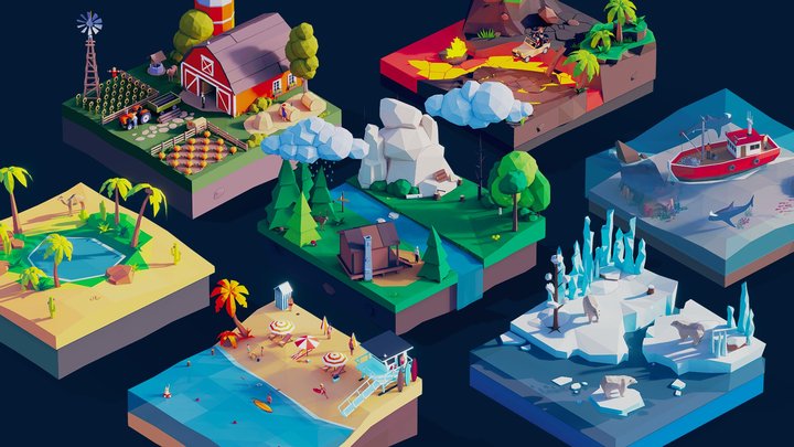 Low Poly Worlds vol. 2 3D Model
