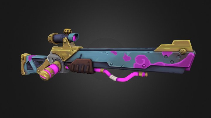 Stylized gun (Wayfinder) 3D Model