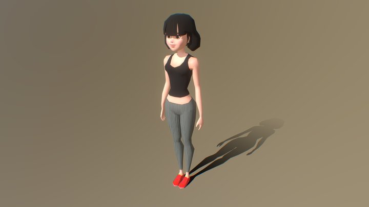 Stylized Girl Lowpoly 3D Model