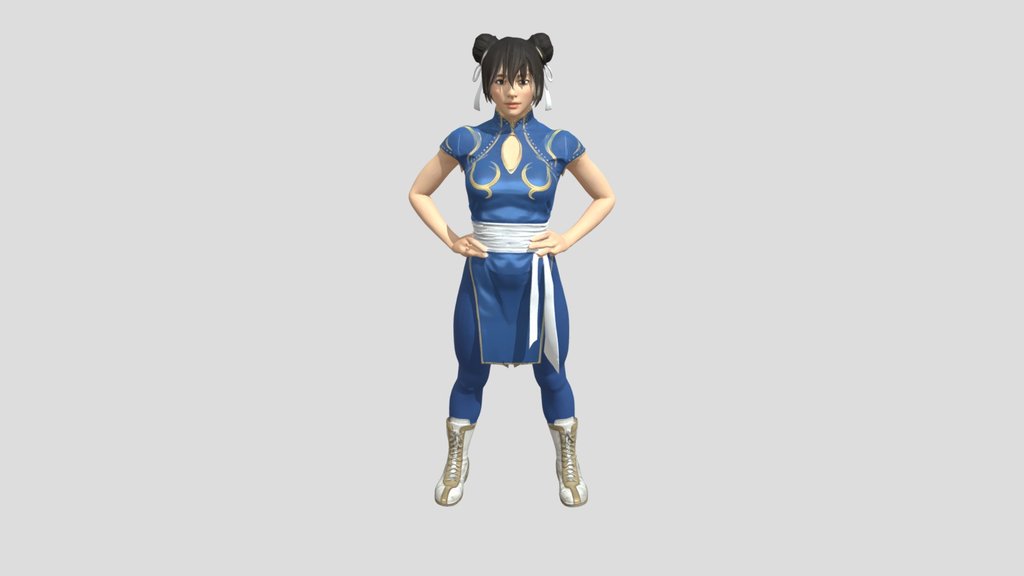 Blue Qipao Warrior