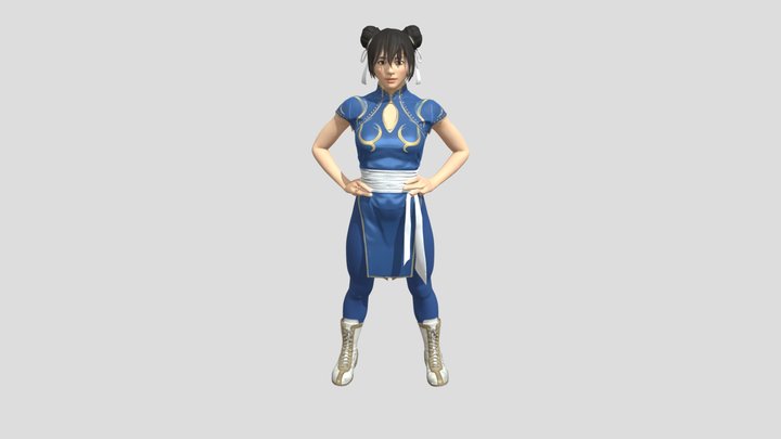 Blue Qipao Warrior