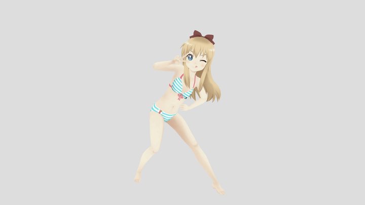 Anime girl wearing a swimsuit 3D Model