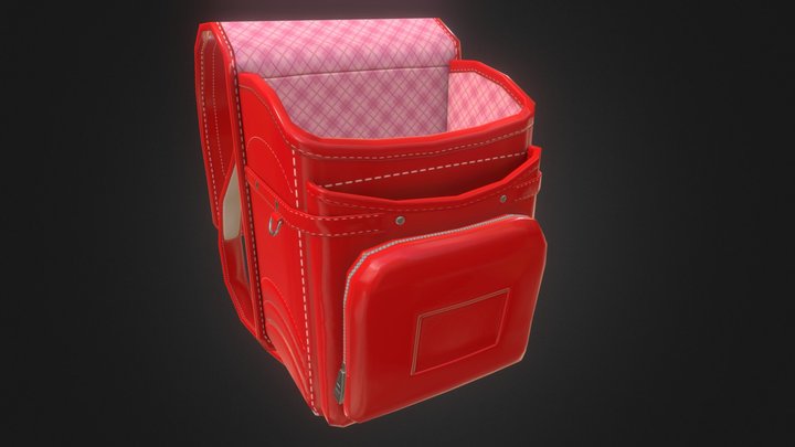 Japanese school backpack 3D Model