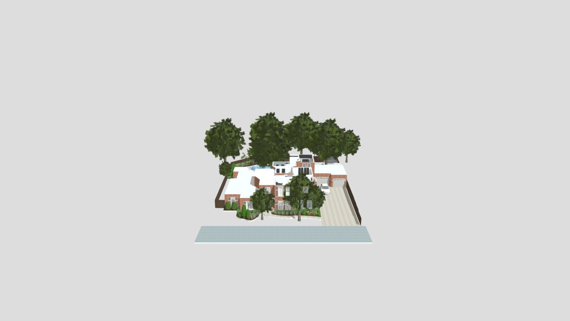 Trendy family house at christmas