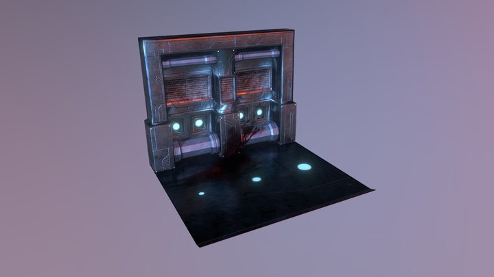 SciFi Wall 3D Model