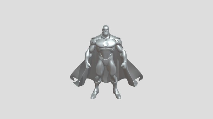 Superhero action figure in a red and gold suit 3D Model