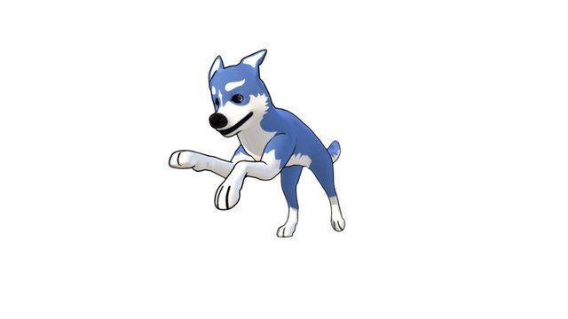 dog run cycle test 3D Model