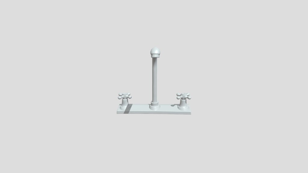 Kitchen faucet with two cross handles
