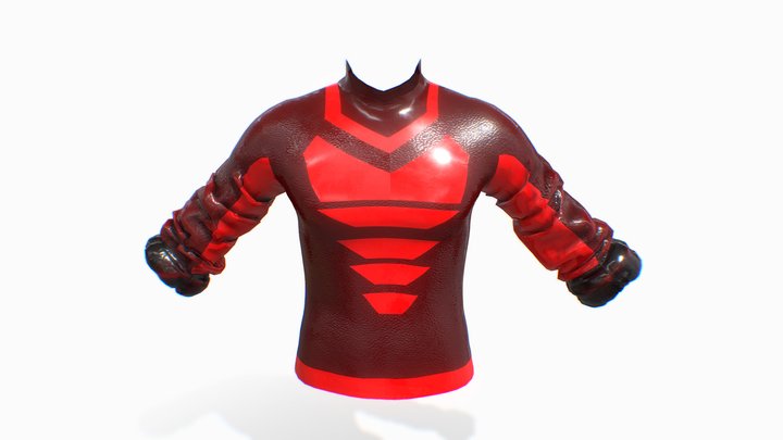 Futuristic Sci-fi Red Jacket 3D Model