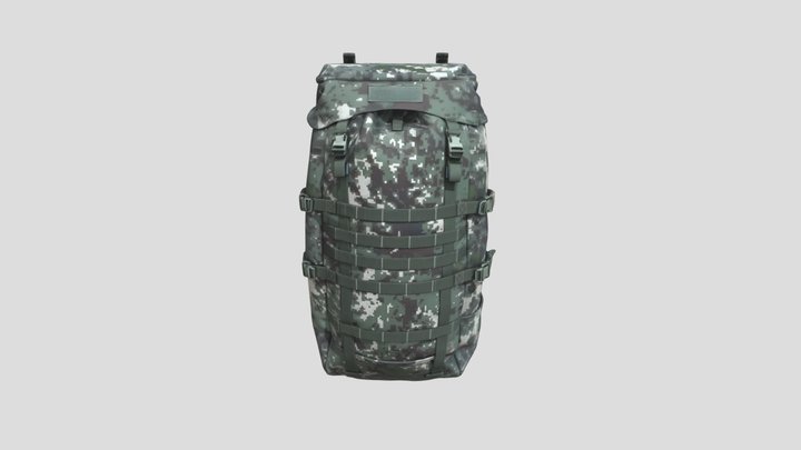 Camouflage Backpack 3D Model