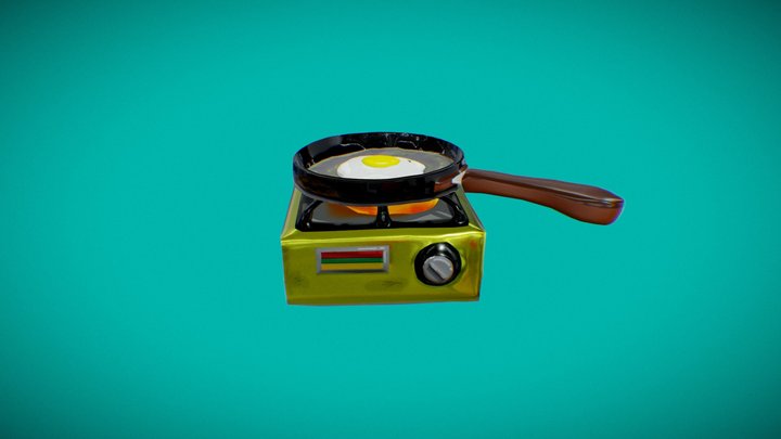 Buevito en el sartén 3D Model
