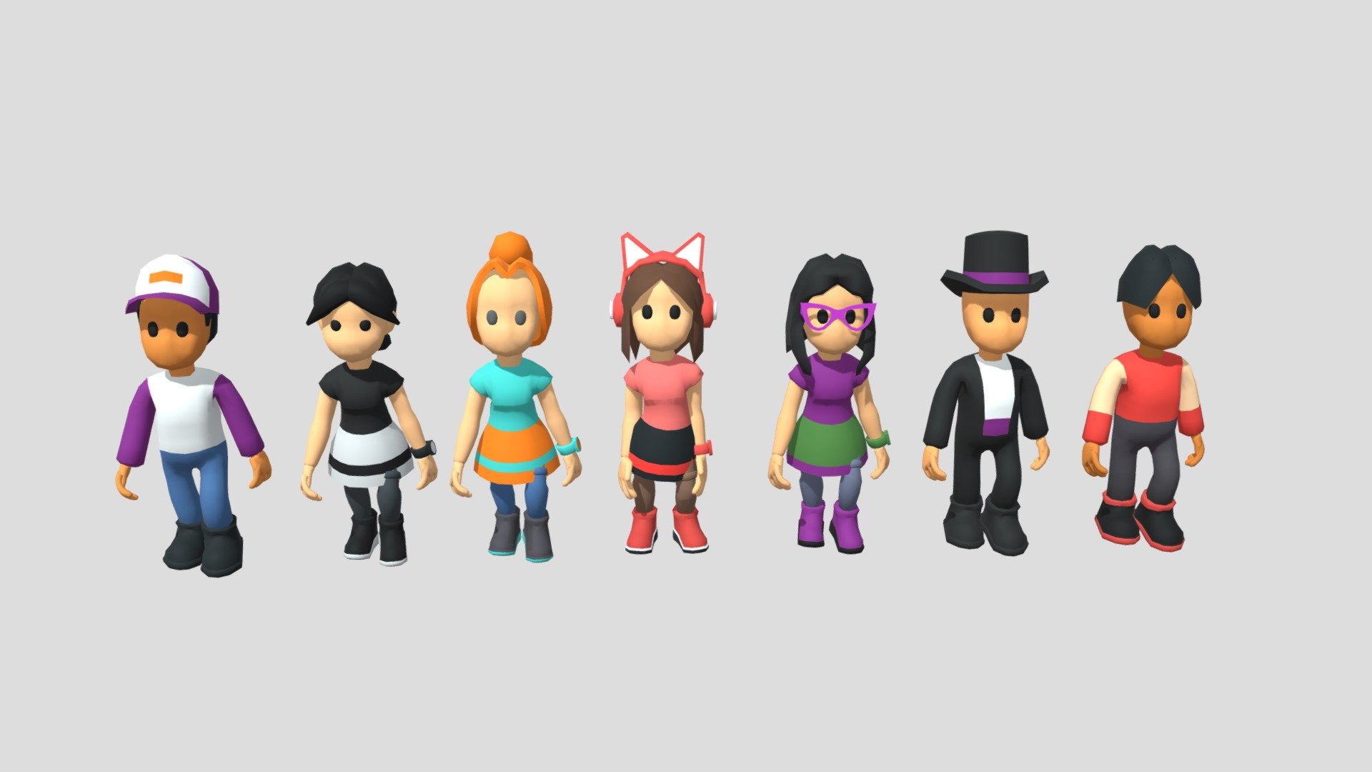 Hyper Casual Game - Stickman Characters Pack - 3D model by Sakhaguy ...