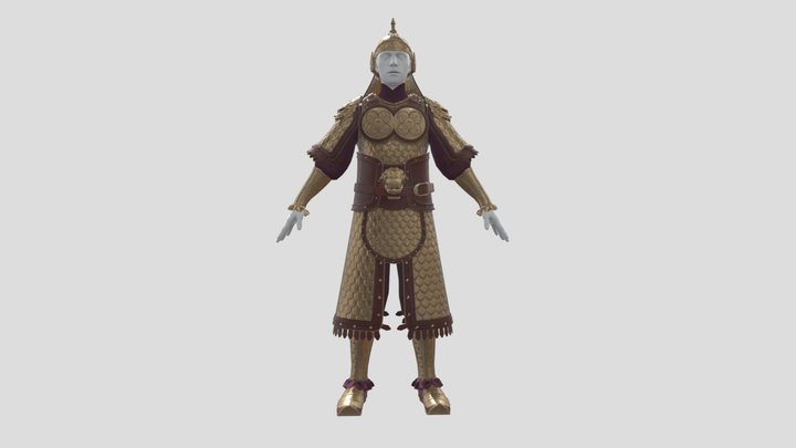 Procedural chinese armor test 2 3D Model