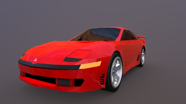 1991 Mitsubishi GTO/3000GT lowpoly 3D Model