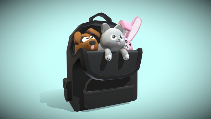 Black Pet Backpack Roblox/UGC 3D Model