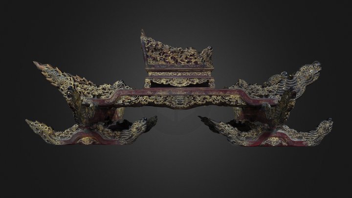 Đền Bạch Mã - Kiệu 3D Model