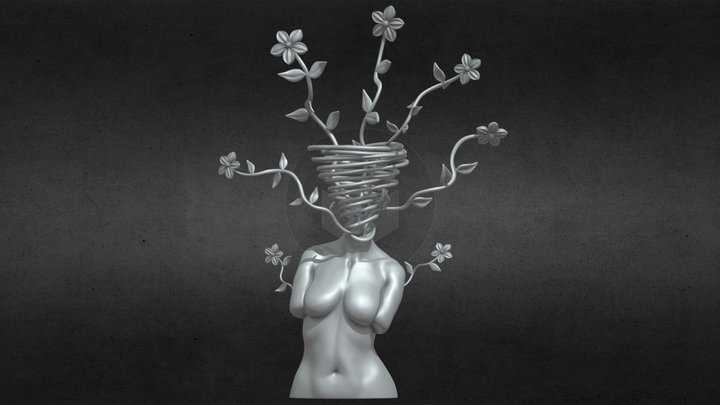 Decor - Female Body Flower - 3D Print 3D Model