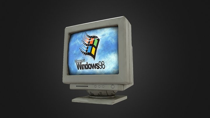 Desktop CRT Monitor 3D Model
