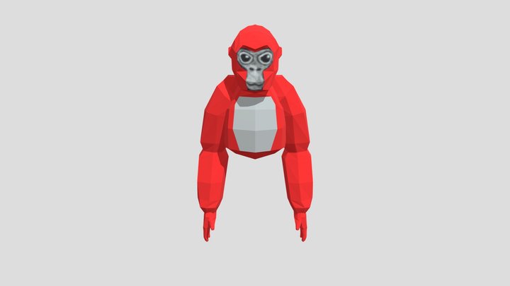Red gorilla tag monkey 3D Model
