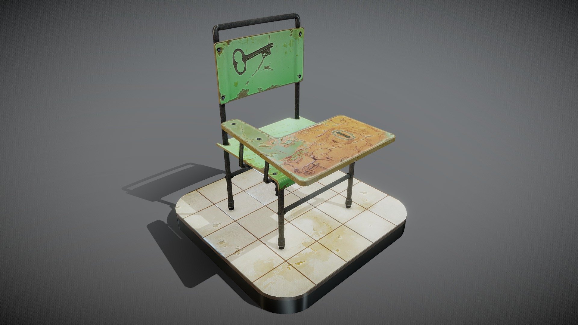 Chair Two - Modified School Chair With Desk