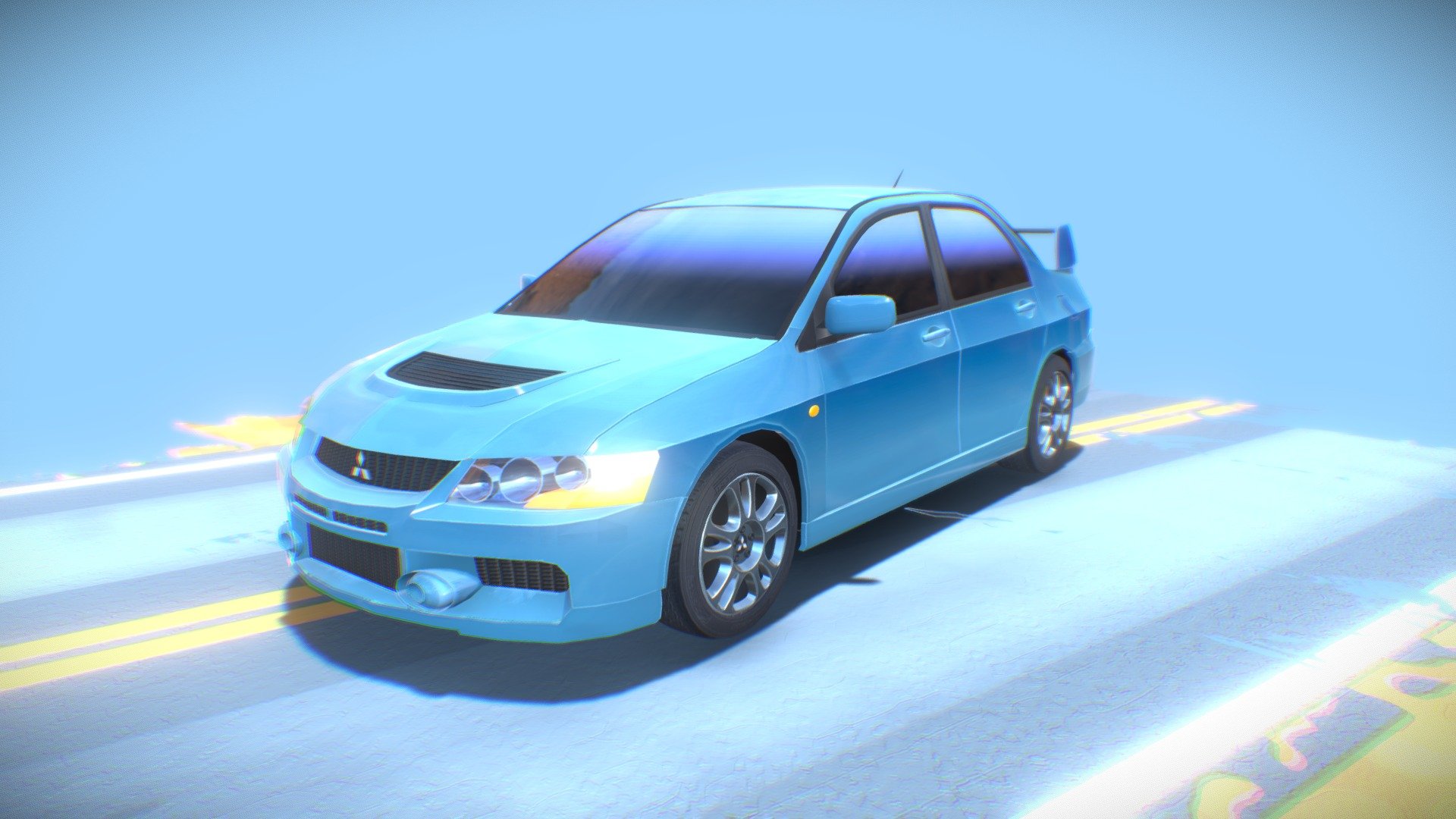 Cartoon Mitsubishi Evo 9 Low Poly - 3D model by Ornella Barazzutti