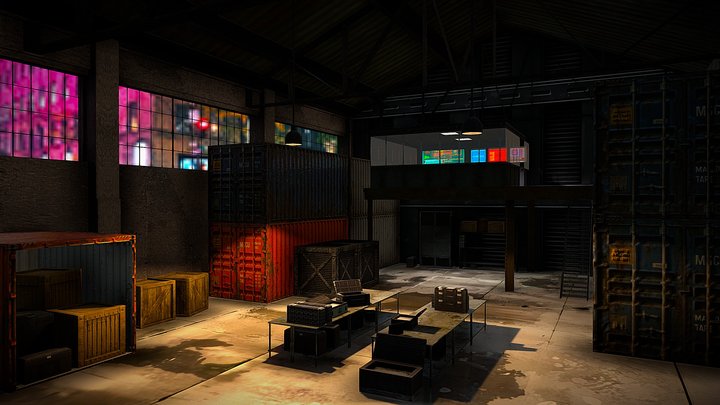 warehouse FREE LOW-POLY FOR GAMES – Kostenloses 3D-Modell STL