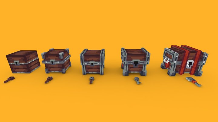PixelMine | Oakheart Crates 3D Model