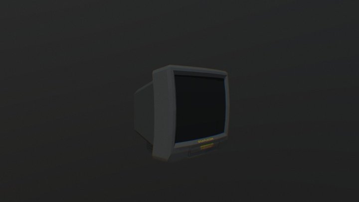 low-poly psx crt tv 3D Model
