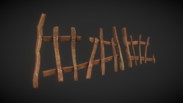 Old Wood Fence - Vieille Barrière en Bois 3D Model