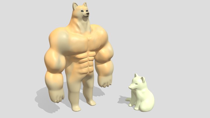 Cheems and Buff Doge 3D Model