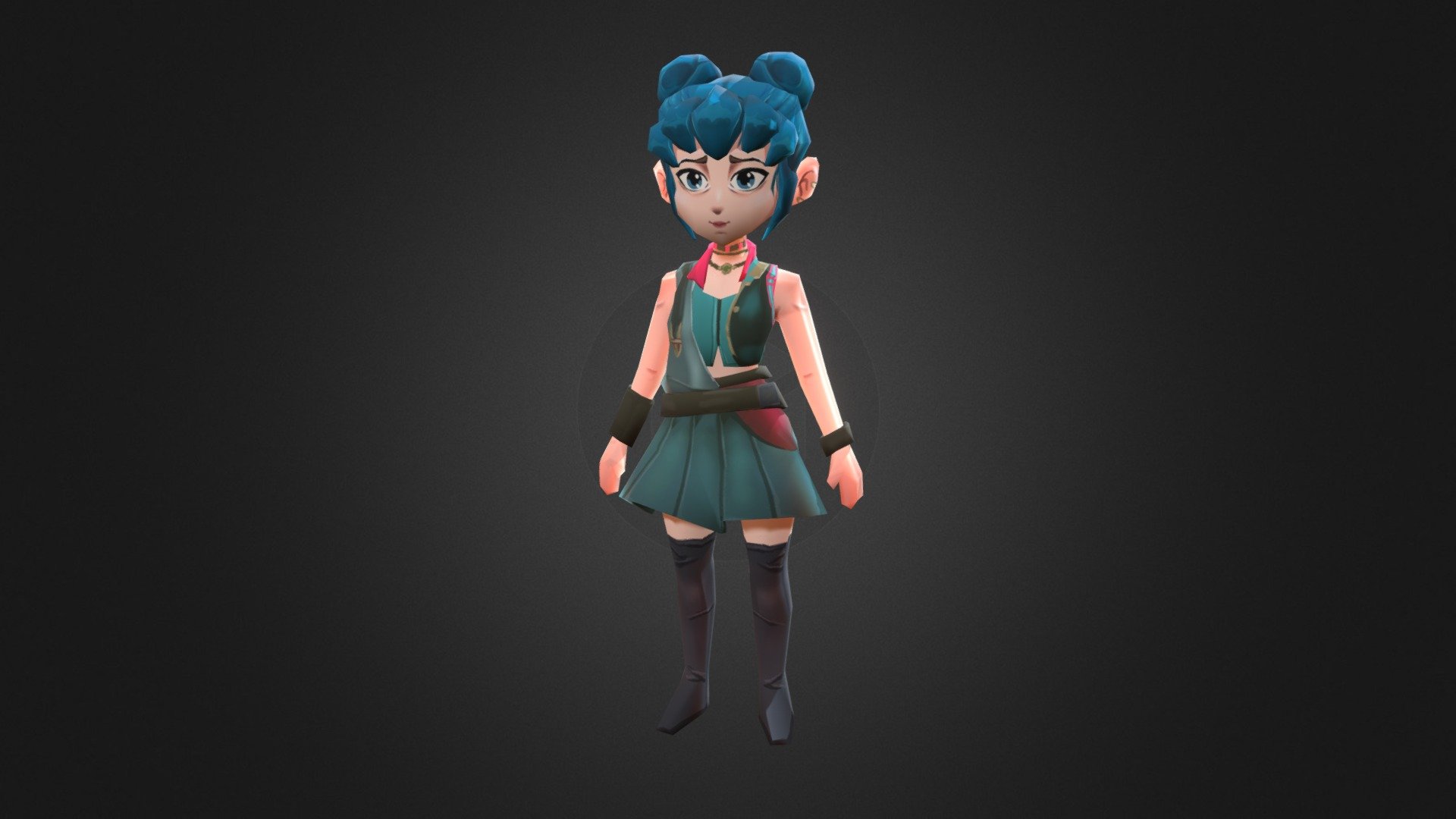 Powder/Jinx low poly - 3D model by ranfring [32fb0ae] - Sketchfab