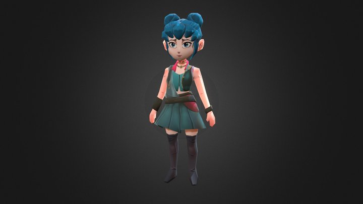 Powder/Jinx low poly 3D Model
