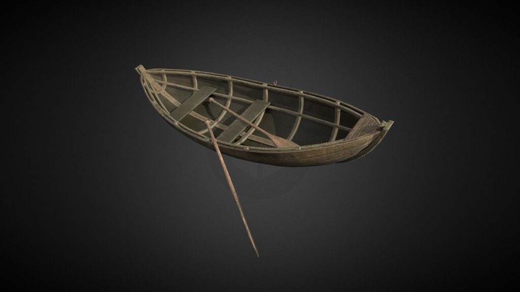 Weathered Wooden Boat | Low Poly Game Ready