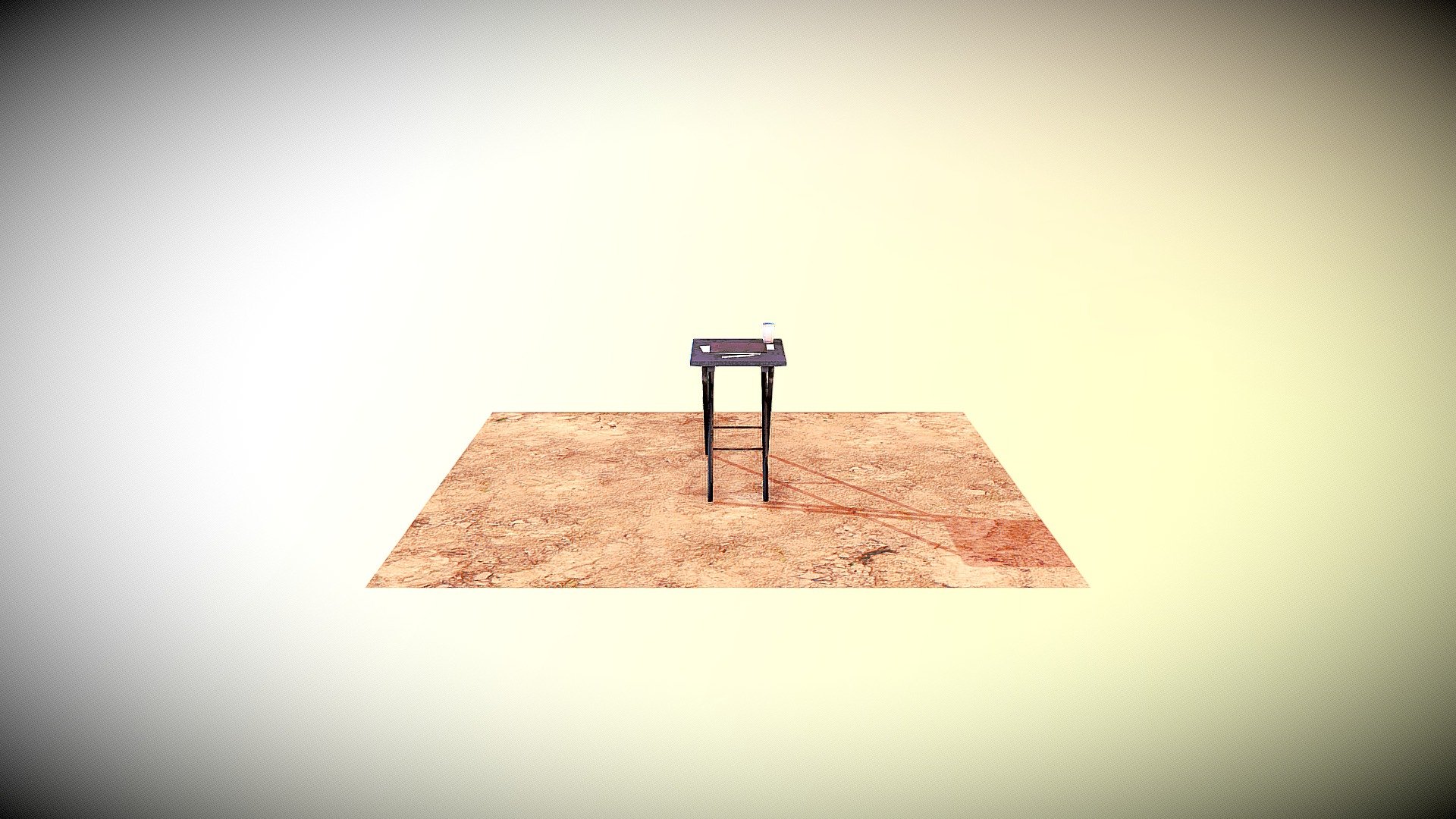 Four items in a desert setting
