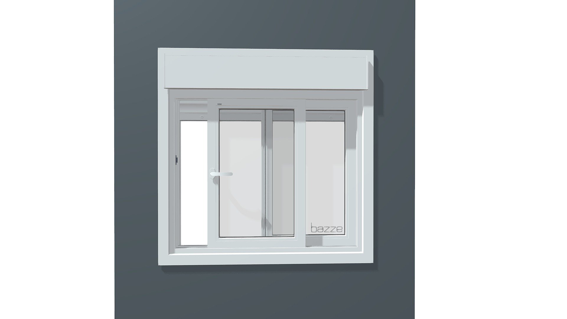 BAZZE PVC - JANELA DE PVC - CORRER COM PERSIANA — Sketchfab embed 3D viewer