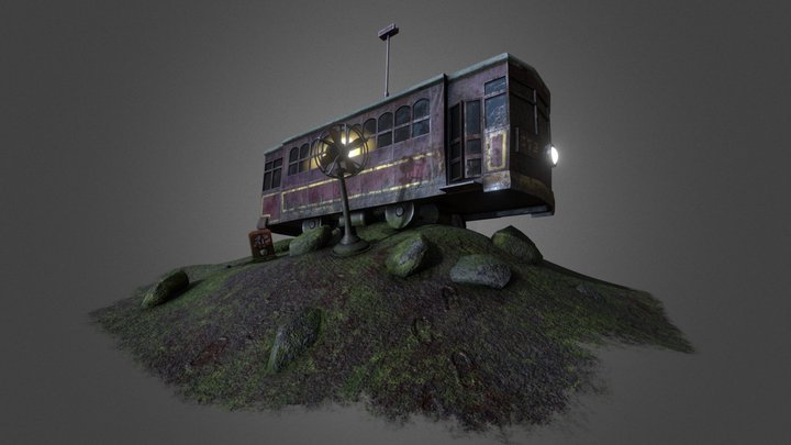 Lost Trolley Car 3D Model