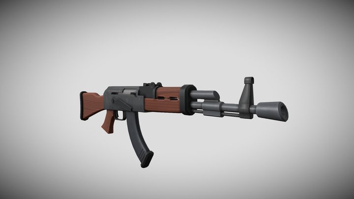 Stylized AK 47 3D Model