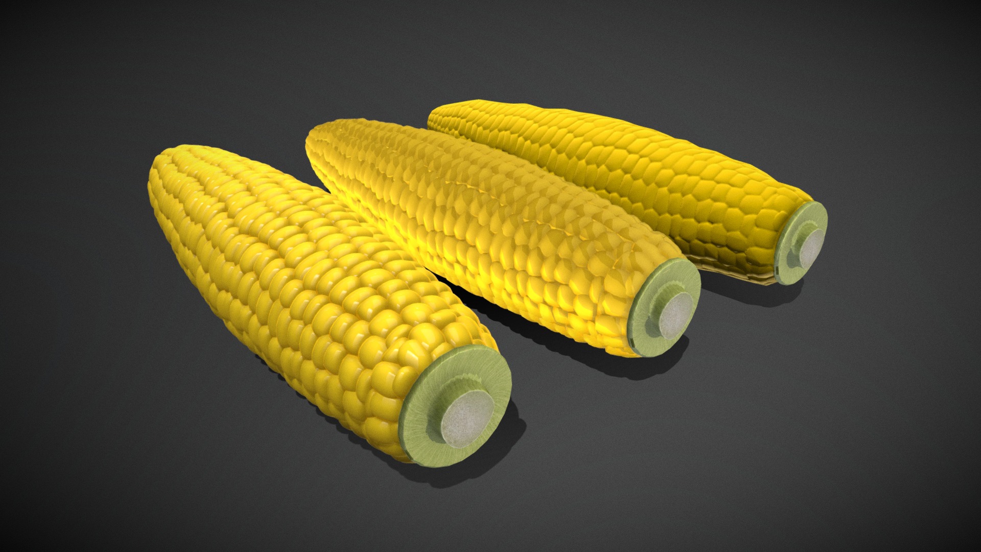 3D model Corn Low Mid High - This is a 3D model of the Corn Low Mid High. The 3D model is about a corn on the cob.