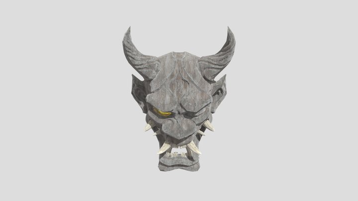 Japanese Demon Mask 3D Model