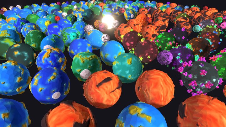 Low Poly Planets Pack 3D Model