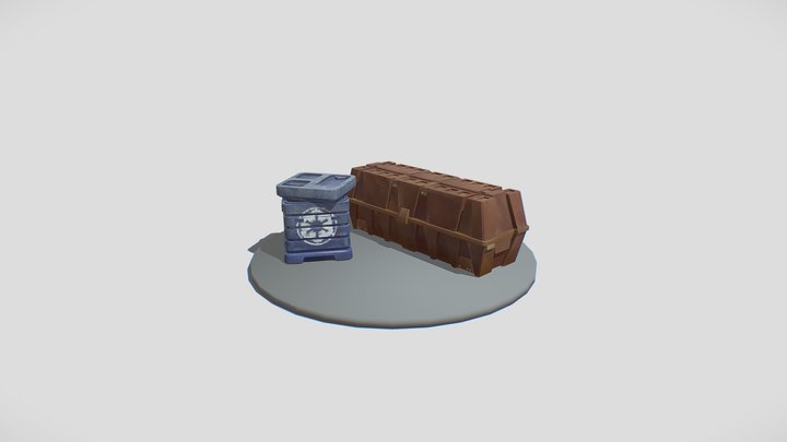 Crates Stylized Sample 3D Model