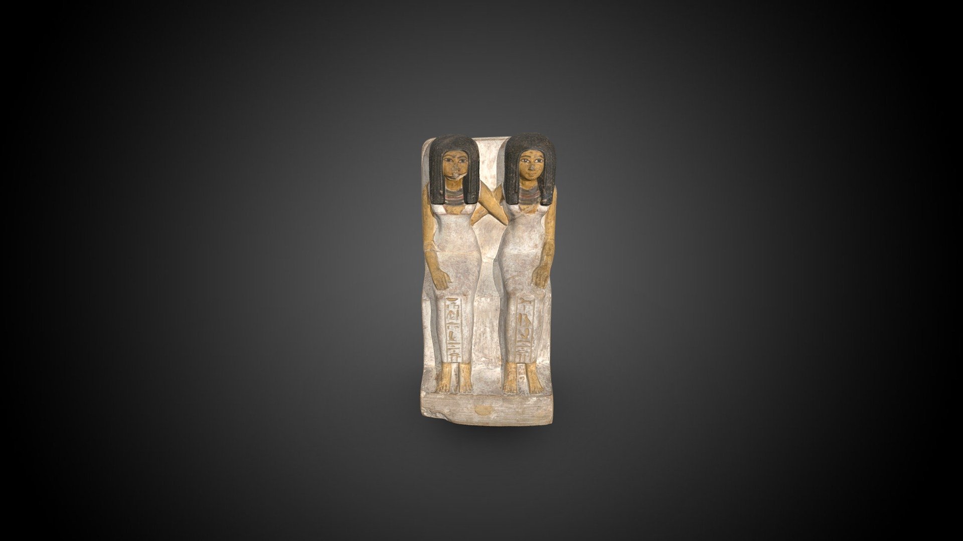 Statue Of Idet And Ruiu 3D Model By Museo Egizio Museoegizio 